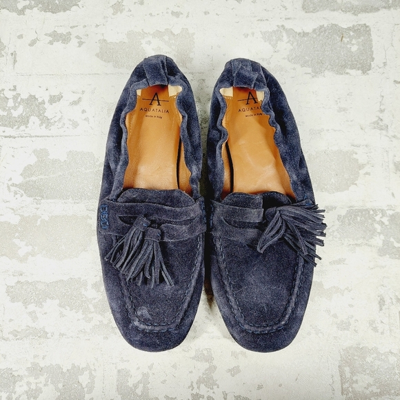 New Aquatalia Journee Suede Square Toe Slip On Loafer Flats M230 - Picture 9 of 12
